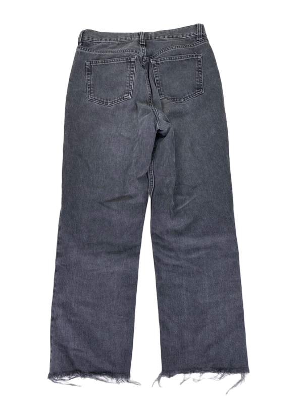 Zara Women's Black/Gray Button Fly Distressed High Rise Cropped Ankle Jeans - 4 image 2