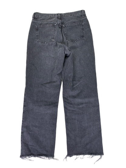 Zara Women's Black/Gray Button Fly Distressed High Rise Cropped Ankle Jeans - 4 image 2