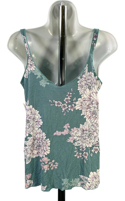 Soma Women’s Blue Floral Grand Jaded Lace Cami Tank Top - S image 3