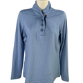 EP New York Women's Blue Long Sleeve Crossover UV Golf Shirt - S