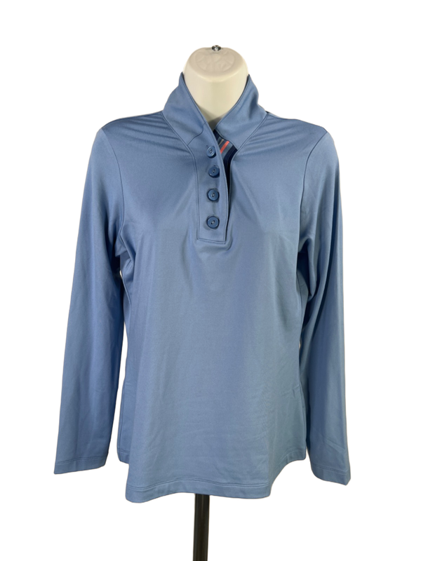 EP New York Women's Blue Long Sleeve Crossover UV Golf Shirt - S