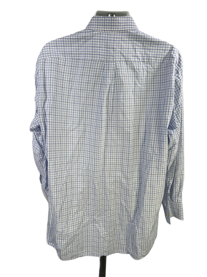 Michael Kors Men's Blue/White Plaid Cotton Long Sleeve Button Up Shirt - XL image 2
