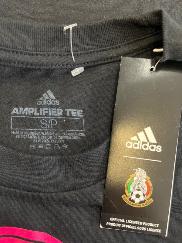 Adidas Men's Black/Pink Amplifier Mexico Soccer Short Sleeve Tee Shirt - S image 3
