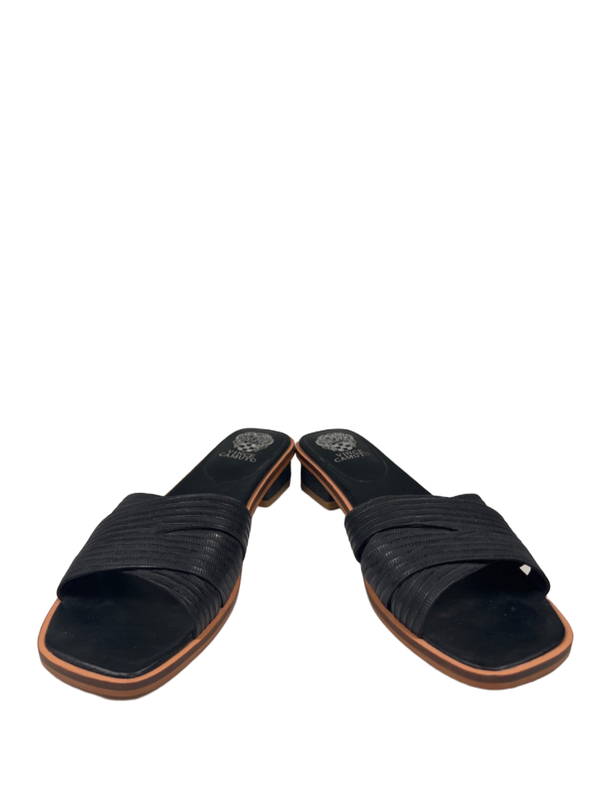 Vince Camuto Women's Black Leather Ydelle Square Toe Block Heel Sandals - 8.5 image 6