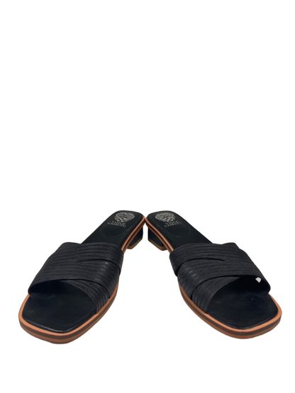 Vince Camuto Women's Black Leather Ydelle Square Toe Block Heel Sandals - 8.5 image 6