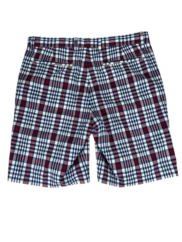 Izod Men's Blue/Red Plaid Athletic Golf Shorts - 36 image 2