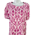 Chico's Women's Purple Short Puff Sleeve T-Shirt - 1/US M