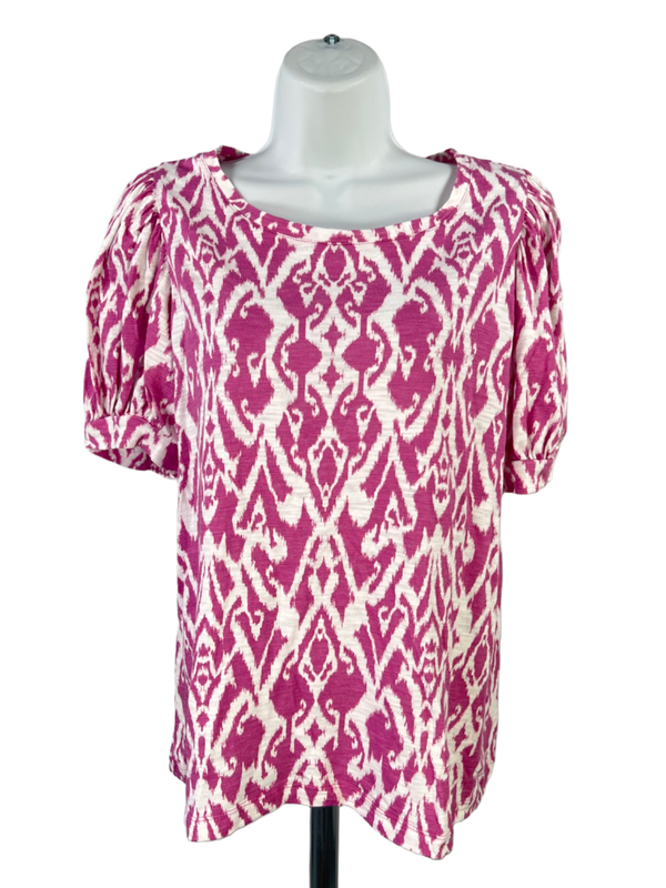 Chico's Women's Purple Short Puff Sleeve T-Shirt - 1/US M