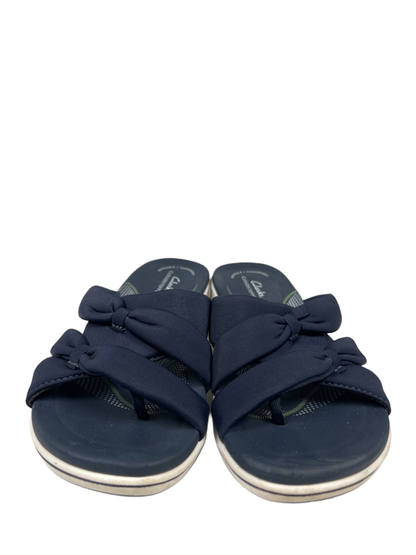 Clarks Cloudsteppers Women's Blue/White Breeze Rae Cam Slide On Sandals - 7 image 2