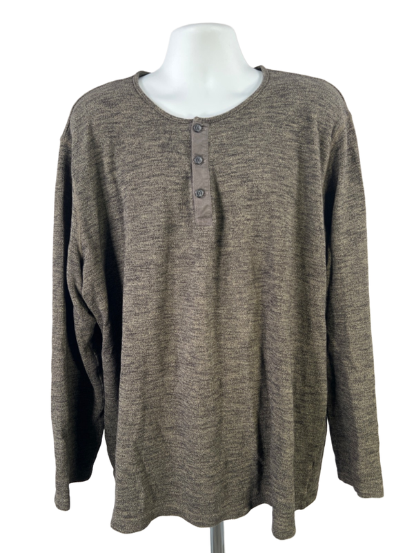Nordstrom Men's Green/Black Knit Quarter Button Long Sleeve Sweater - XXXL