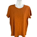 J.Crew Women's Orange/Brown Short Sleeve Girlfriend T-Shirt - L