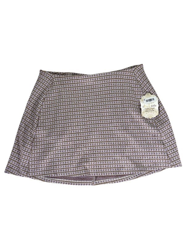 Altar'd State Women's Purple/Brown Houndstooth Mini Skirt - L