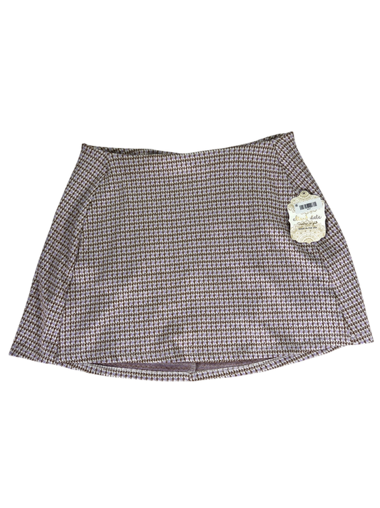 Altar'd State Women's Purple/Brown Houndstooth Mini Skirt - L