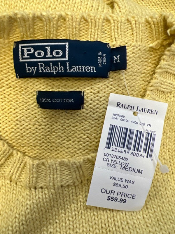 Polo Ralph Lauren Women's Yellow Knit Long Sleeve Crewneck Sweater - M image 3
