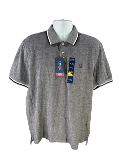 Chaps Men's Black/White Birdseye Short Sleeve Polo Shirt - XL