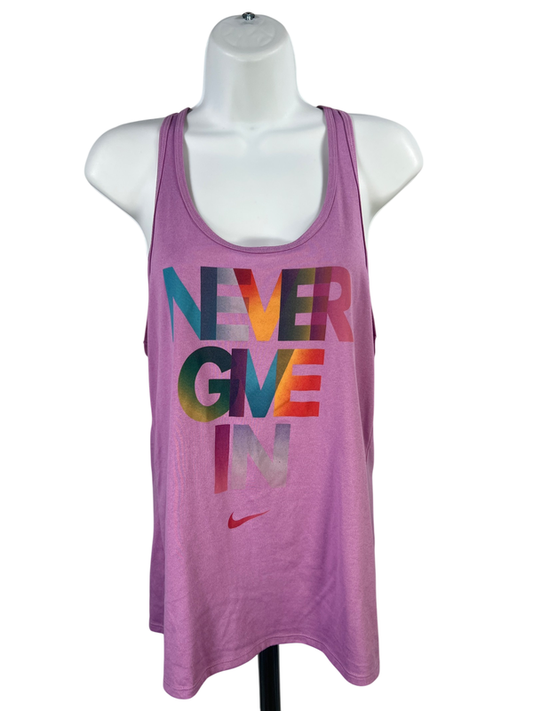 Nike Women's Purple Dri-Fit Racerback Athletic Tank Top - L