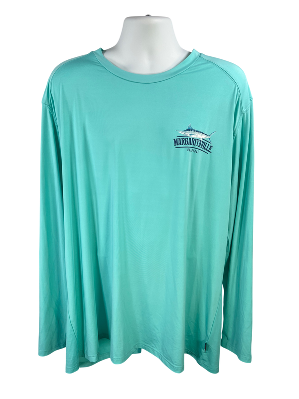 Margaritaville Men's Blue Island Reserve Long Sleeve Shirt - XXL