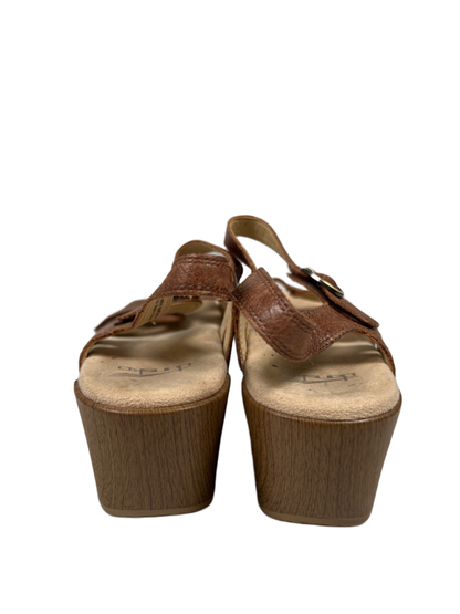 Dansko Women's Browm Leather Season Adjustable Slingback Wedge Sandals - 38/US 8 image 4