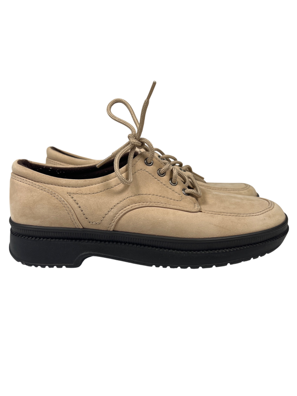 Easy Spirit Women's Beige Lace Up Loafers - 7.5