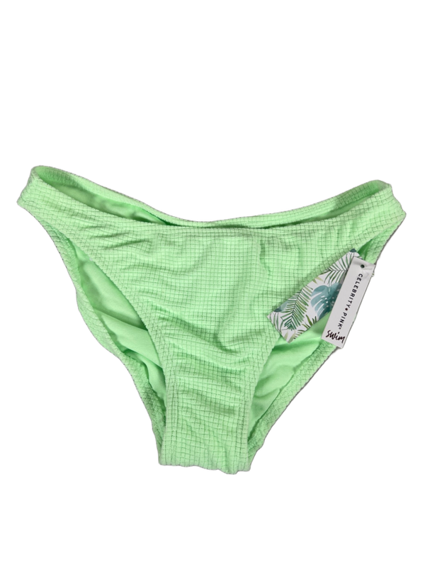 Celebrity Pink Swim Women's Green Grid Terrycloth Ruched Bikini Bottoms  - S