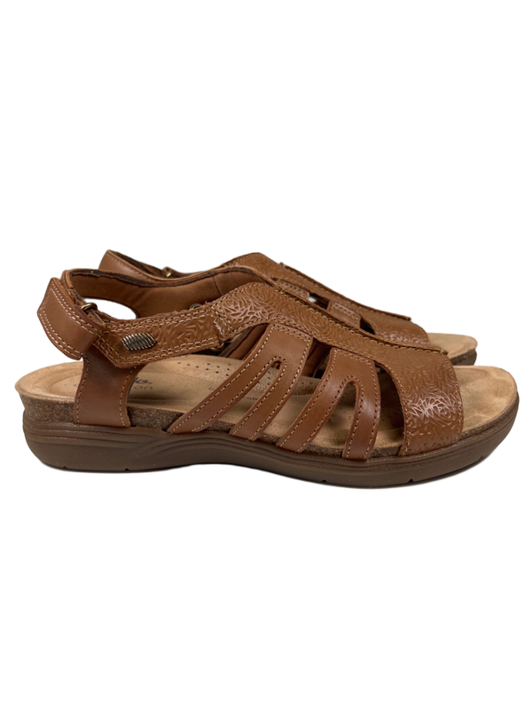 Clarks Collection Women's Brown Leather April Belle Slingback Sandals - 8.5