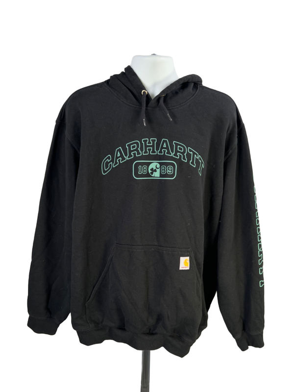Carhartt Men's Black Clover Graphic Midweight Pullover Sweatshirt - 2XL