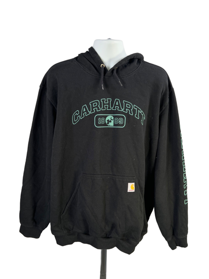 Carhartt Men's Black Clover Graphic Midweight Pullover Sweatshirt - 2XL
