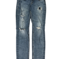 Silver Jeans Women's Medium Wash Elyse Skinny Distressed Embellished Jeans - 28