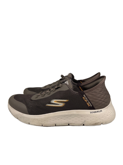 Skechers Men's Gray/Taupe Slip-In Go Walk Hands Free Sneakers - 11 Extra Wide image 5