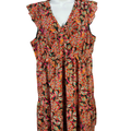 J.Crew Women's Green/Red Ruffle V-Neck Knee Length Mini Dress - 14