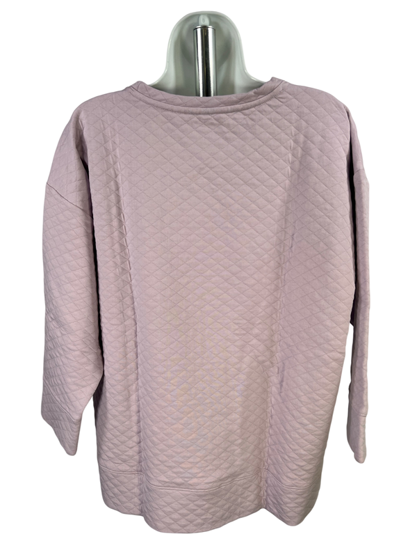 Lands End Women's Light Purple Quilted Long Sleeve Shirt - L image 2