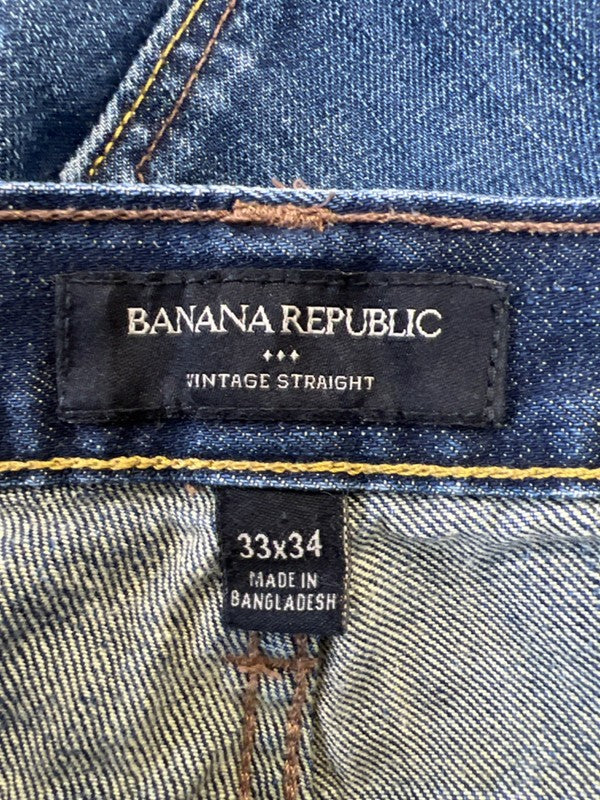 Banana Republic Men's Dark Wash Vintage Straight Denim Jeans - 33x34 image 3
