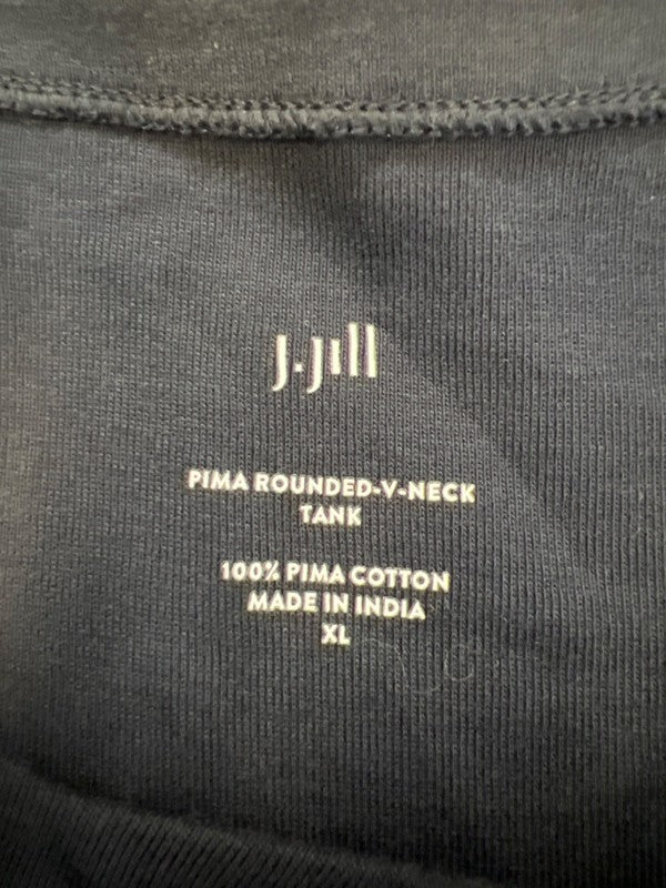 J Jill Women's Navy Blue Rounded V Neck Sleeveless Tank Top - XL image 3