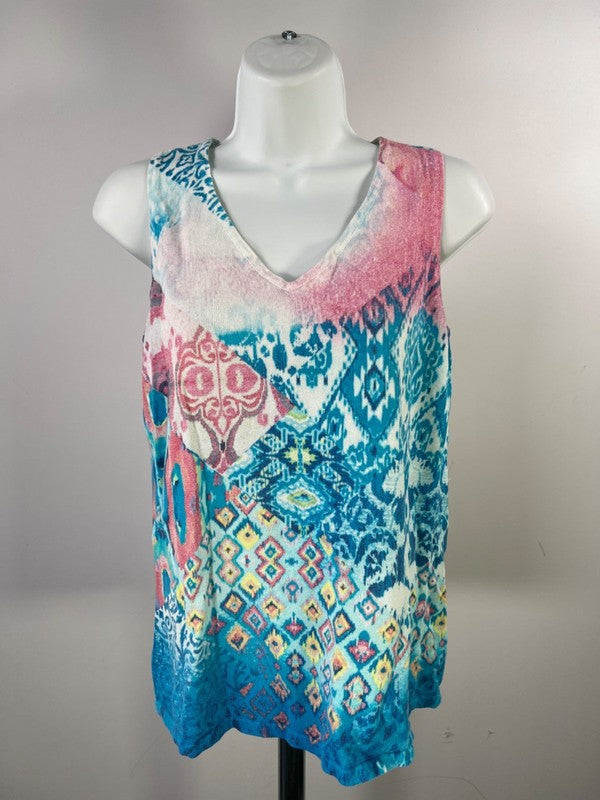 Chico's Women's Blue Tank Top with 3/4 Sleeve Cardigan Set - 0/US S image 3