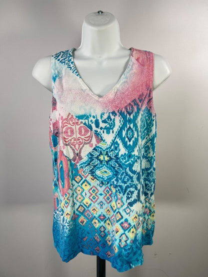 Chico's Women's Blue Tank Top with 3/4 Sleeve Cardigan Set - 0/US S image 3