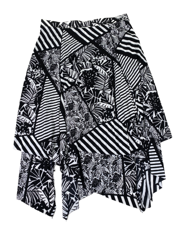 Chico's Women's Black/White Geometric Pull On Layered Skirt - 2/US L image 2