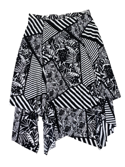 Chico's Women's Black/White Geometric Pull On Layered Skirt - 2/US L image 2