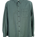 L.L Bean Men's Green Houndstooth Traditional Fit Long Sleeve Button Up Shirt - L