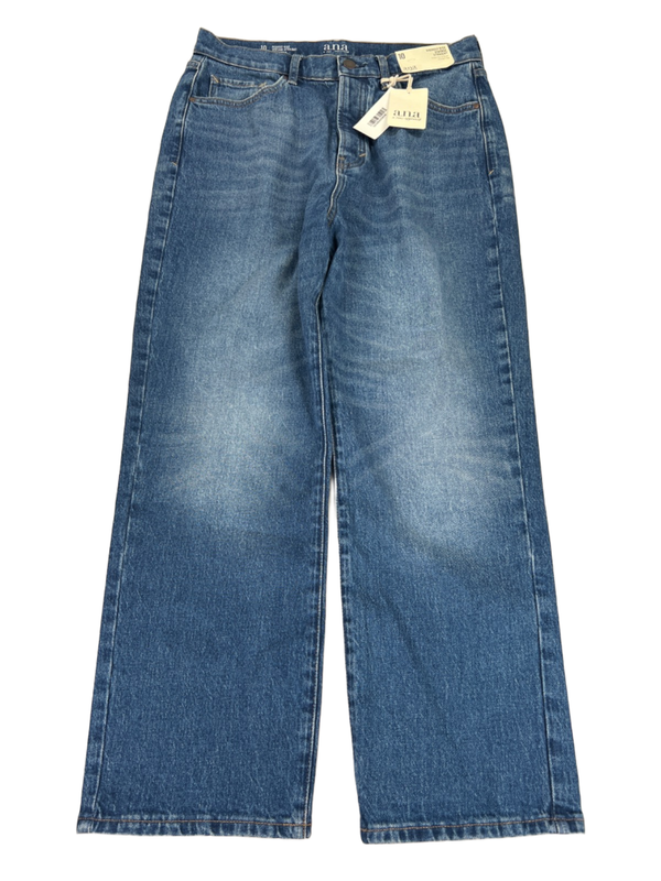 A.N.A Women's Medium Wash Straight Highest Rise Button Fly Denim Jeans - 10