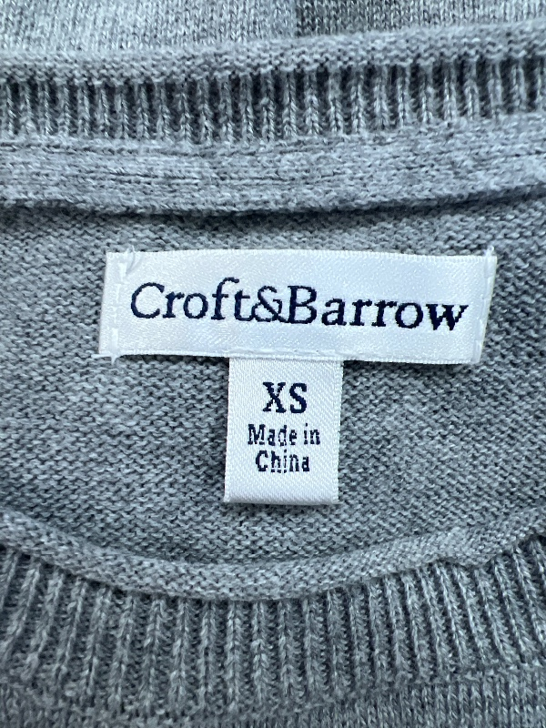 Croft and Barrow Women's Gray/Black Colorblock  3/4 Sleeve Sweater - XS image 3