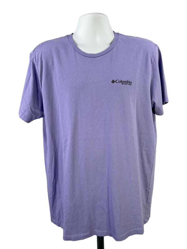 Columbia Men's Purple Short Sleeve PFG Cotton T-Shirt - XL
