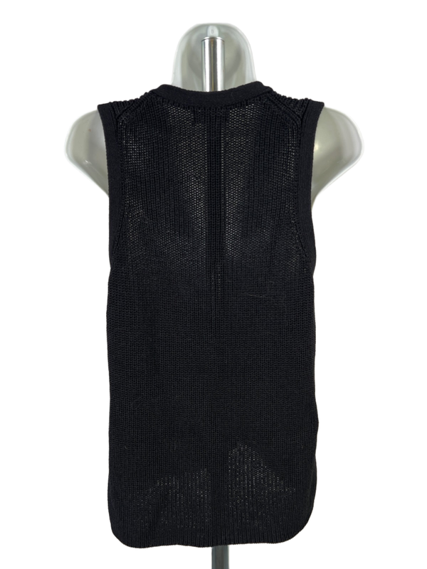 Nordstrom Women's Black Sleeveless Button Up Sweater Vest - L image 2