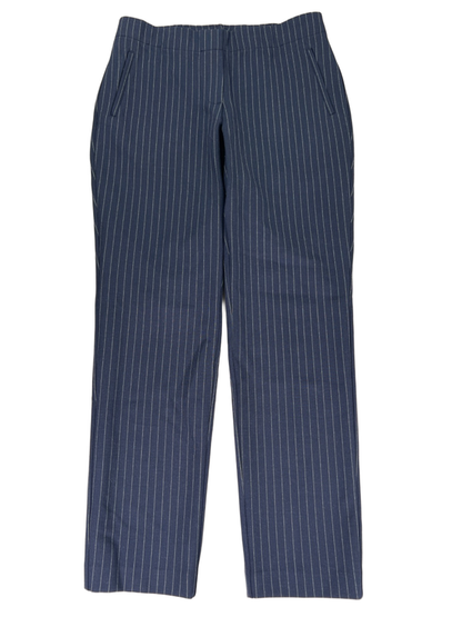 J Jill Women's Navy Blue Pinestripe Pull On Ponte Slim Leg Pants - S