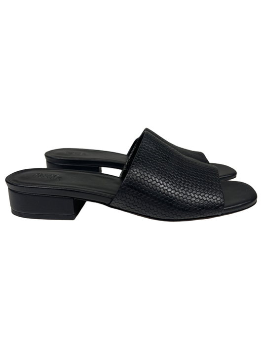 Nordstrom Rack Women's Black Woven Slip On Low Heel Slide Sandals - 10