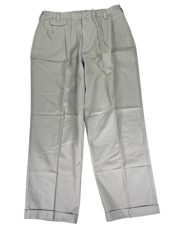 Lands End Men's Sandstone/Beige Cuffed Leg Pleated Dress Pants - 36x29