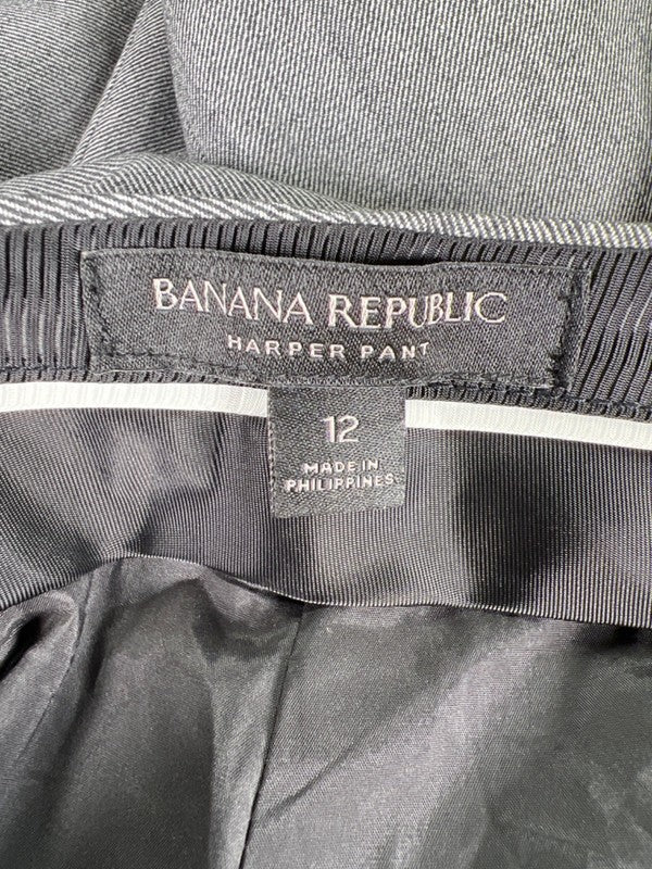 Banana Republic Women's Gray Harper Wool Boy-Fit Straight Leg Pants - 12 image 3