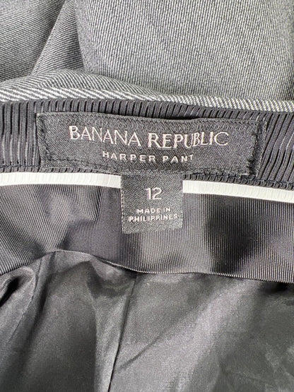 Banana Republic Women's Gray Harper Wool Boy-Fit Straight Leg Pants - 12 image 3