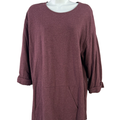 Pure J.Jill Women's Burgundy 3/4 Sleeve Pocket Front Pullover Shirt - L