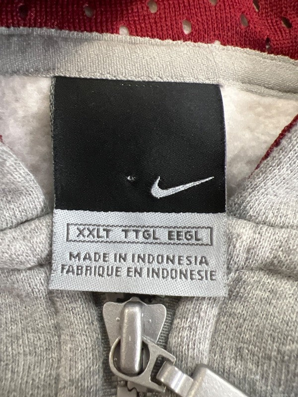 Nike Air Men's Gray/Burgundy Fleece Lined Full Zip Sweatshirt - XXL Tall image 3