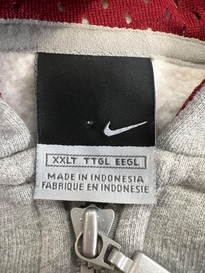Nike Air Men's Gray/Burgundy Fleece Lined Full Zip Sweatshirt - XXL Tall image 3